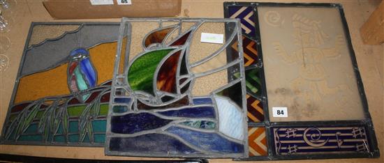 3 stained glass panels